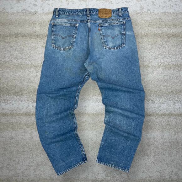 Vintage Orange Tab Levis Jeans 505 Regular Straight Leg Fit Medium Wash USA 90s